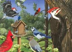 Cobble Hill Around the Birdfeeder (tray) | 35 Piece Tray- Tray Puzzles | Birds