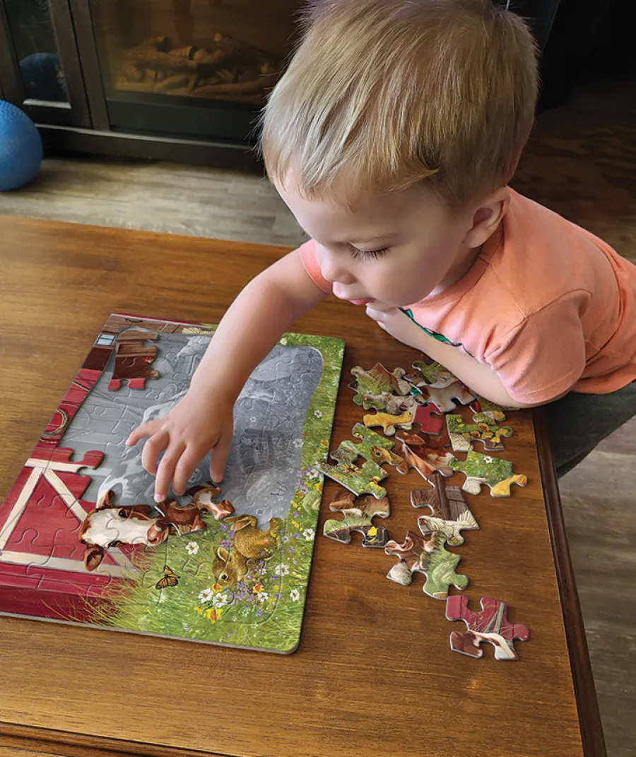 Cobble Hill Barnyard Family (tray) | 35 Piece Tray- Tray Puzzles | Farm