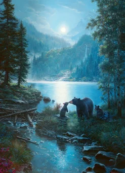 Cobble Hill Bear Night | 1000 Piece- 1000 Piece | Mountainscape