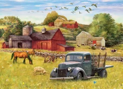 Cobble Hill Blue Truck Farm (tray) | 35 Piece Tray- Tray Puzzles | Birds