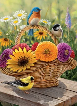 Cobble Hill Bluebird and Bouquet (tray) | 35 Piece Tray- Tray Puzzles | Flowers / Gardens