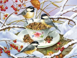 Cobble Hill Chickadee Tea | Easy Handling 275 Piece- Easy Handling 275 | Birds