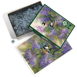 Cobble Hill Chickadees and Lilacs | 1000 Piece- 1000 Piece | Birds