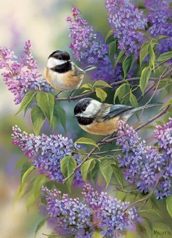 Cobble Hill Chickadees and Lilacs | 1000 Piece- 1000 Piece | Birds