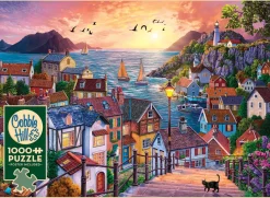 Cobble Hill Coastal Town at Sunset | 1000 Piece- 1000 Piece | Waterscape