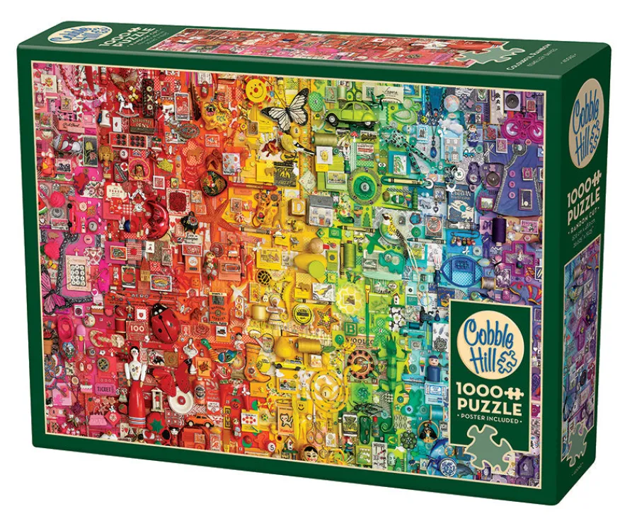 Cobble Hill Colourful Rainbow | 1000 Piece- 1000 Piece | Collage - Busy