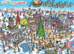 Cobble Hill DoodleTown: 12 Days of Christmas | 1000 Piece- 1000 Piece | Christmas