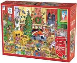Cobble Hill DoodleTown: Catching Santa | 1000 Piece- 1000 Piece | Trains