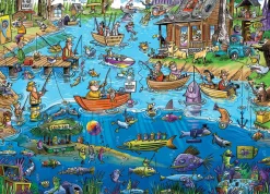 Cobble Hill DoodleTown: Gone Fishing | 1000 Piece- 1000 Piece | Waterscape