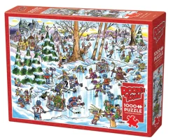 Cobble Hill DoodleTown: Hockey Town | 1000 Piece- 1000 Piece | Wildlife