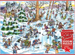 Cobble Hill DoodleTown: Hockey Town | 1000 Piece- 1000 Piece | Wildlife