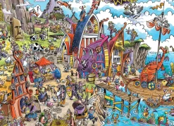 Cobble Hill DoodleTown: Viking Village | 1000 Piece- 1000 Piece | Waterscape