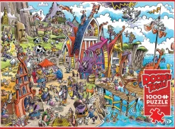 Cobble Hill DoodleTown: Viking Village | 1000 Piece- 1000 Piece | Waterscape