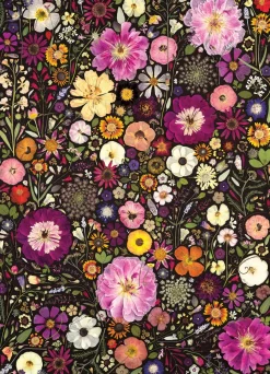 Cobble Hill Flower Press: Little Hollow & Red Daisy | 500 Piece- 500 Piece | Flowers / Gardens
