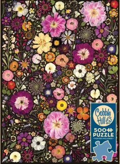 Cobble Hill Flower Press: Little Hollow & Red Daisy | 500 Piece- 500 Piece | Flowers / Gardens
