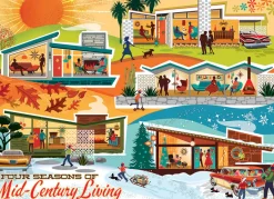 Cobble Hill Four Seasons of Mid-Century Living | Discontinued 500 Piece (Old Big Box)- Collage - Miniscene | Nostalgia / Vintage