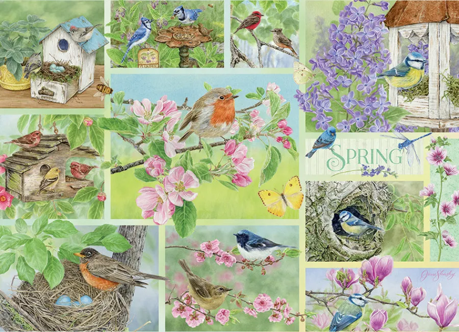 Cobble Hill Garden Birds in Spring | 500 Piece- 500 Piece