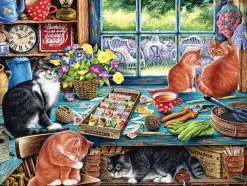 Cobble Hill Garden Shed Cats (tray) | 35 Piece Tray- Tray Puzzles | Cats