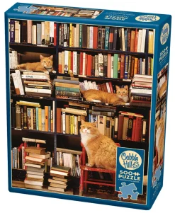 Cobble Hill Gotham Bookstore Cats | Discontinued 500 Piece (Old Big Box)- 500 Piece | Books