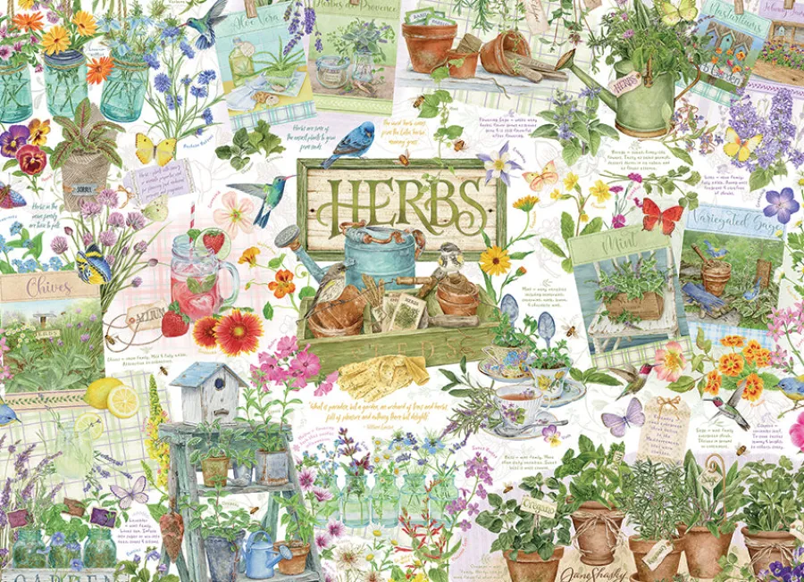 Cobble Hill Herb Garden | 1000 Piece- 1000 Piece | Birds