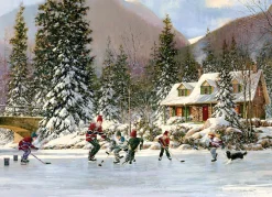Cobble Hill Hockey Pond (tray) | 35 Piece Tray- Tray Puzzles | Dogs