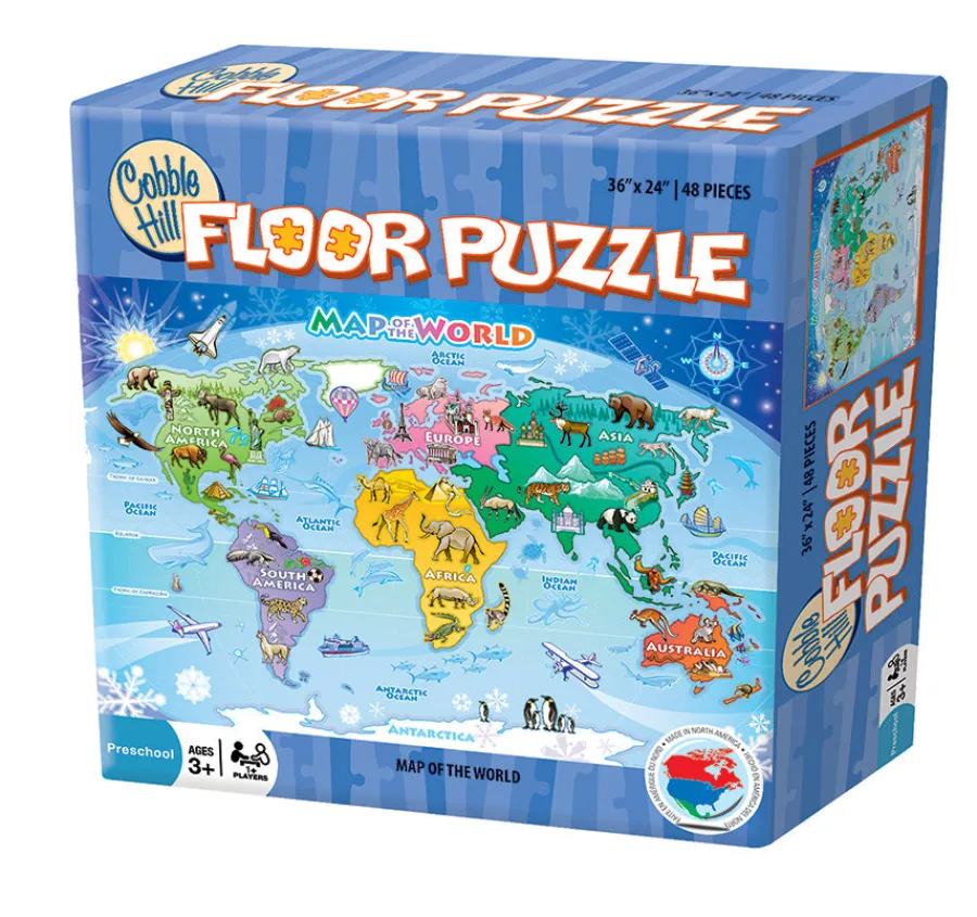 Cobble Hill Map of the World (Floor 48pc)- Floor Puzzles