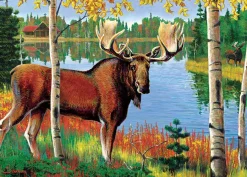 Cobble Hill Moose (tray) | 35 Piece Tray- Tray Puzzles | Mountainscape