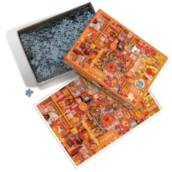 Cobble Hill Orange | 1000 Piece- 1000 Piece | Collage - Busy