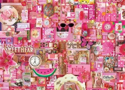 Cobble Hill Pink | 1000 Piece- 1000 Piece | Collage - Busy