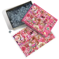 Cobble Hill Pink | 1000 Piece- 1000 Piece | Collage - Busy