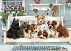Cobble Hill Porch Swing Buddies (tray) | 35 Piece Tray- Tray Puzzles | Cats