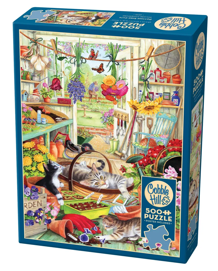 Cobble Hill Potting Shed Cats | 500 Piece- 500 Piece | Cats