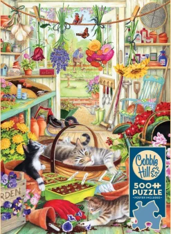 Cobble Hill Potting Shed Cats | 500 Piece- 500 Piece | Cats
