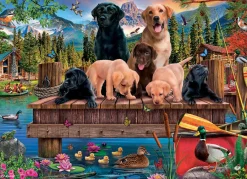 Cobble Hill Pups and Ducks (Family) | Family Pieces 350- Family Pieces 350 | Mountainscape