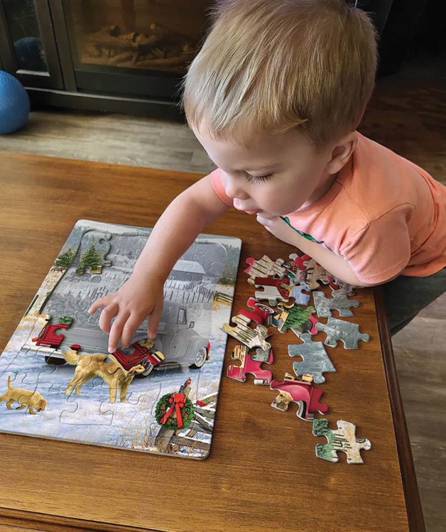 Cobble Hill Red Truck Farm (tray) | 35 Piece Tray- Tray Puzzles | Dogs