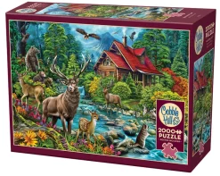 Cobble Hill Red-Roofed Cabin | 2000 Piece- 2000 Piece | Mountainscape