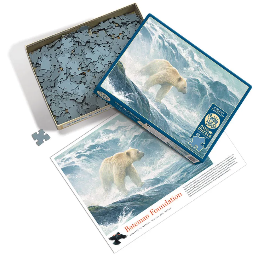 Cobble Hill Salmon Watch - Spirit Bear | 500 Piece- 500 Piece | Waterscape