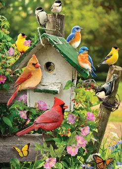 Cobble Hill Singing Around the Birdhouse (tray) | 35 Piece Tray- Tray Puzzles | Birds