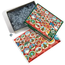 Cobble Hill Snow Globe Cookies | 1000 Piece- 1000 Piece | Collage - Miniscene