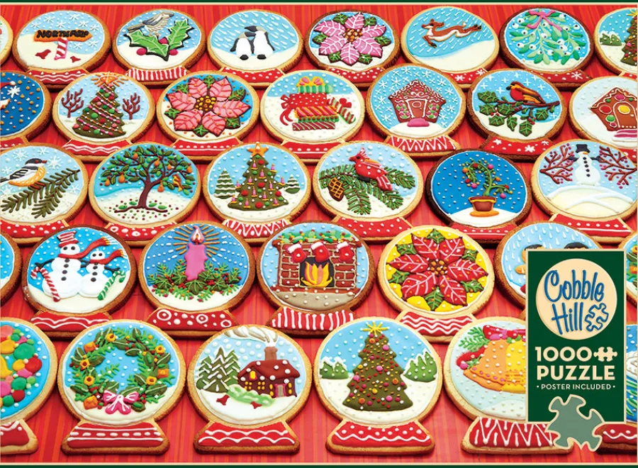 Cobble Hill Snow Globe Cookies | 1000 Piece- 1000 Piece | Collage - Miniscene