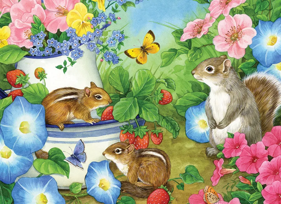 Cobble Hill Squirrel Talk (tray) | 35 Piece Tray- Tray Puzzles | Flowers / Gardens