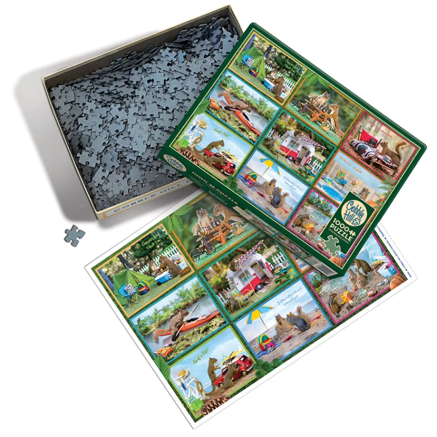 Cobble Hill Squirrels on Vacation | 1000 Piece- 1000 Piece | Cabin / Camping / Cottage