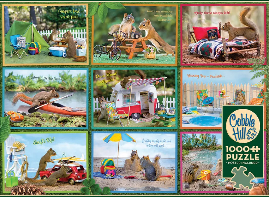 Cobble Hill Squirrels on Vacation | 1000 Piece- 1000 Piece | Cabin / Camping / Cottage