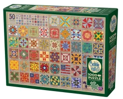 Cobble Hill 50 States Quilt Blocks | 1000 Piece- 1000 Piece | Collage - Miniscene