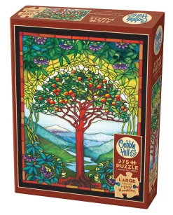 Cobble Hill Tree of Life Stained Glass | Easy Handling 275 Piece- Easy Handling 275 | Portrait Orientation