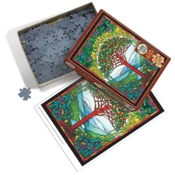 Cobble Hill Tree of Life Stained Glass | Easy Handling 275 Piece- Easy Handling 275 | Portrait Orientation