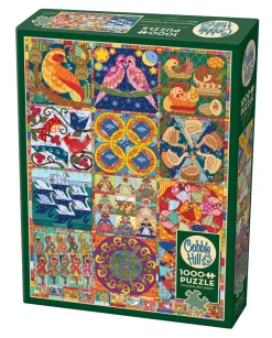 Cobble Hill Twelve Days of Christmas Quilt | 1000 Piece- 1000 Piece | Collage - Miniscene