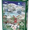Cobble Hill Village on a Winter Night | 1000 Piece- 1000 Piece | Mountainscape