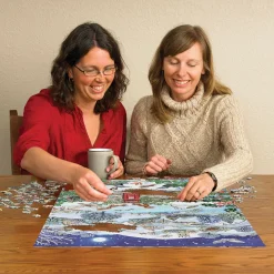 Cobble Hill Village on a Winter Night | 1000 Piece- 1000 Piece | Mountainscape