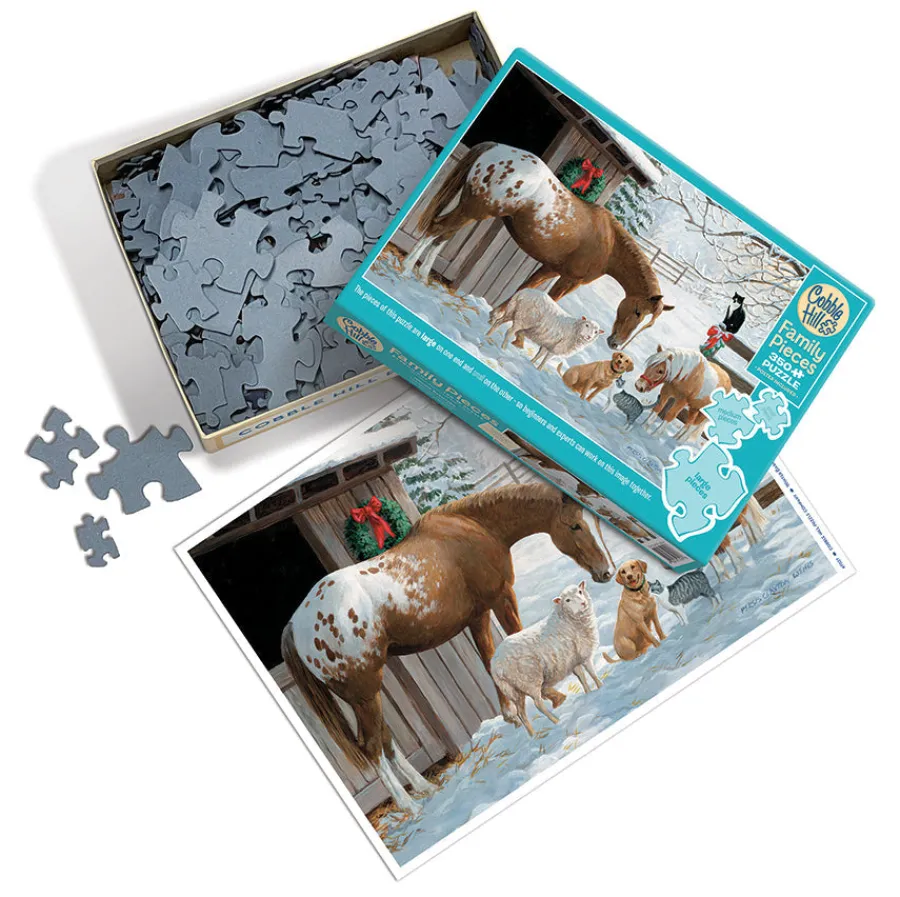 Cobble Hill Winter Barnyard (Family) | Family Pieces 350- Family Pieces 350 | Dogs